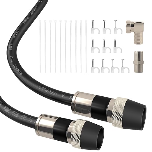 25ft RG6 Coaxial Cable, 75 Ohm TV Coax Cable by RELIAGINT