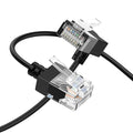 Cat6A Ethernet Cable 90 Degree Downward Angled 15FT, Flexible Slim & Ultra Thin by Thzzhnno