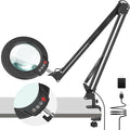 10X Magnifying Glass with Light and Clamp, Real Glass Stand Lighted Magnifier by COYETH