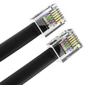 AmzDeals 2-Pack 1 Foot Black RJ12 6P6C Reverse Wired Cable, Pro Grade Voice by AMZDEALS