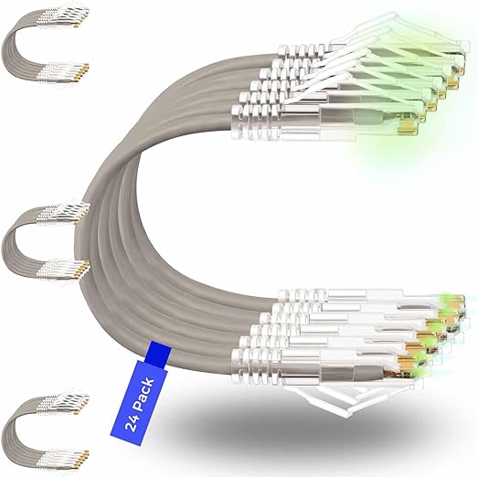 Rapink Patch Cables Cat6/ Cat6a 5ft Slim, Cat6a Ethernet Patch Cable 50G Support by Rapink