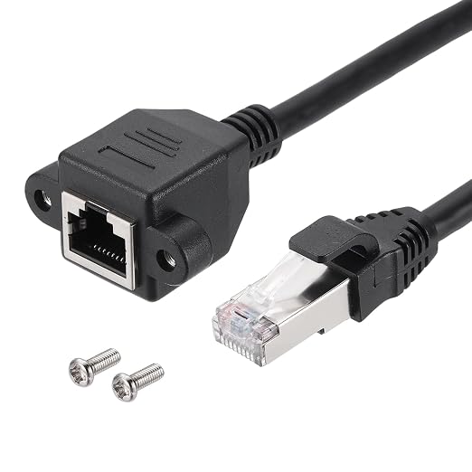 MECCANIXITY Cat6 Ethernet Extension Cable, 4.9Ft RJ45 Male to Female Screw by MECCANIXITY