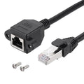 MECCANIXITY Cat6 Ethernet Extension Cable, 1Ft RJ45 Male to Female Screw Panel by MECCANIXITY