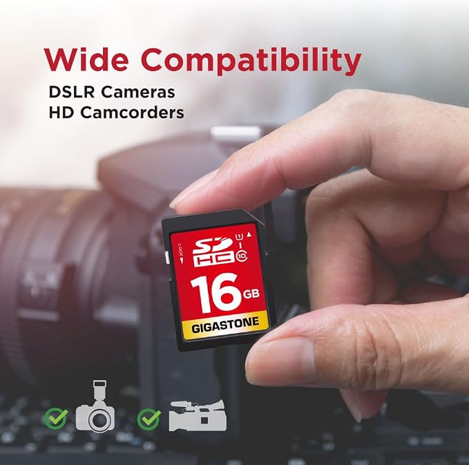 GIGASTONE 16GB SD Card UHS-I U1 Class 10 SDHC Memory Card High-Speed Full HD - Image 6