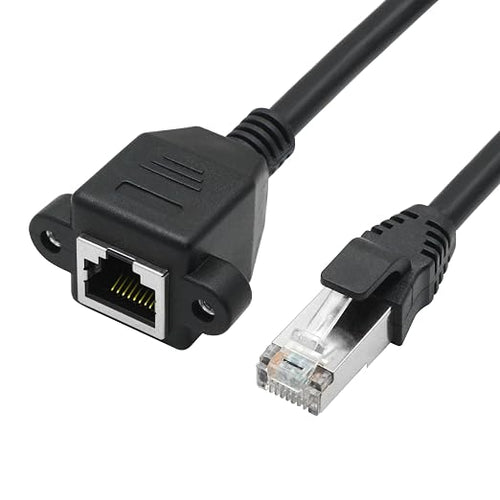 2Pcs Cat6 Ethernet Extension Cable 3FT, RJ45 Male to Female Ethernet Panel Mount - Image 2