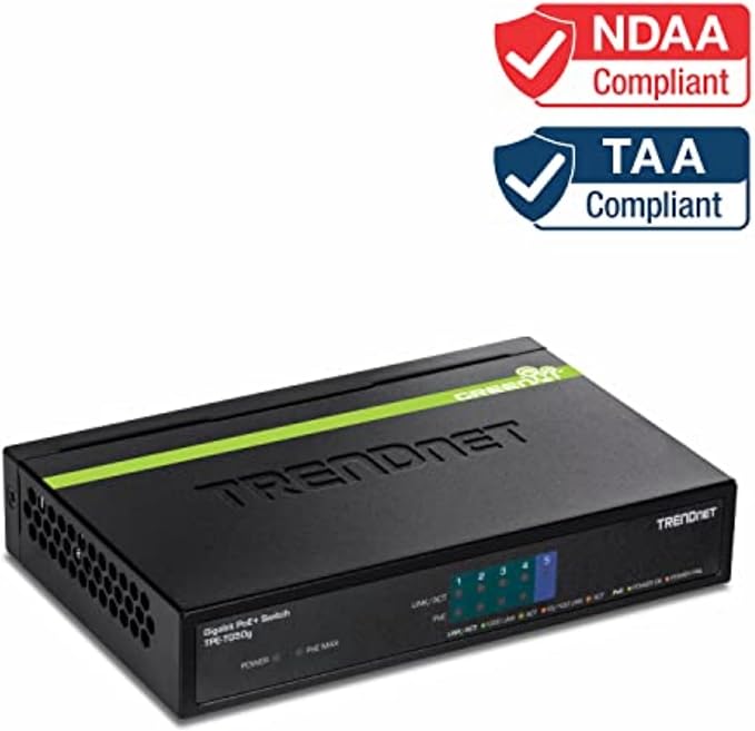 TRENDnet 5-Port Gigabit PoE+ Switch, 31 W PoE Budget, 10 Gbps Switching Capacity - Image 2