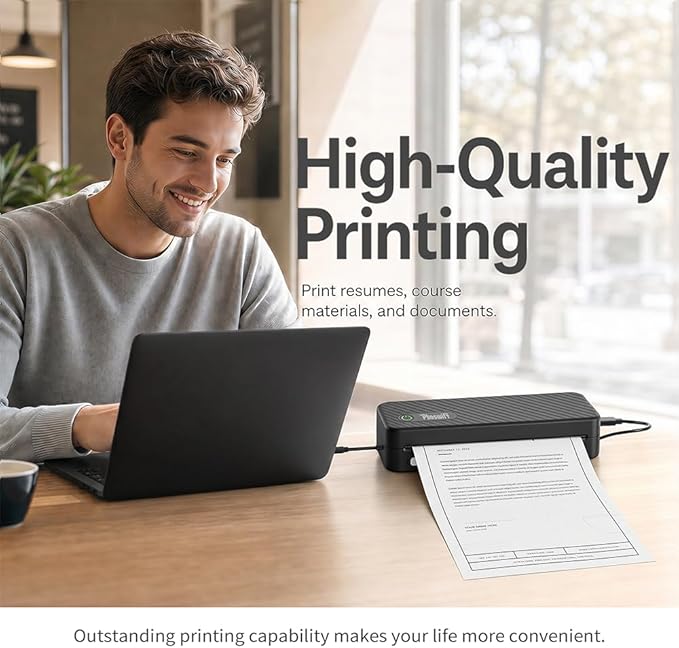 Portable Thermal Printer for Laptop, Inkless Bluetooth Printer Support 8.5" X - Image 2