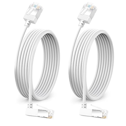 Flexible Cat 6A Ethernet Cable 270° Up Angled 1.6 Feet 2Pack, 10Gbps High-Speed by DUTEVOLNS