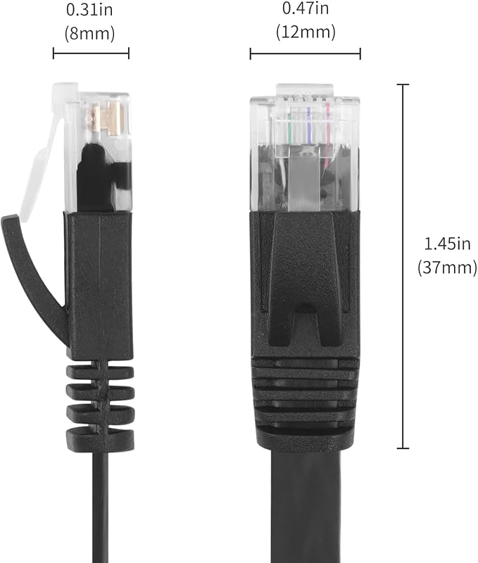 REXUS Retractable Cat 6 Flat Ethernet Network Cable 3.3 & 6.6 FT Combination - Image 4