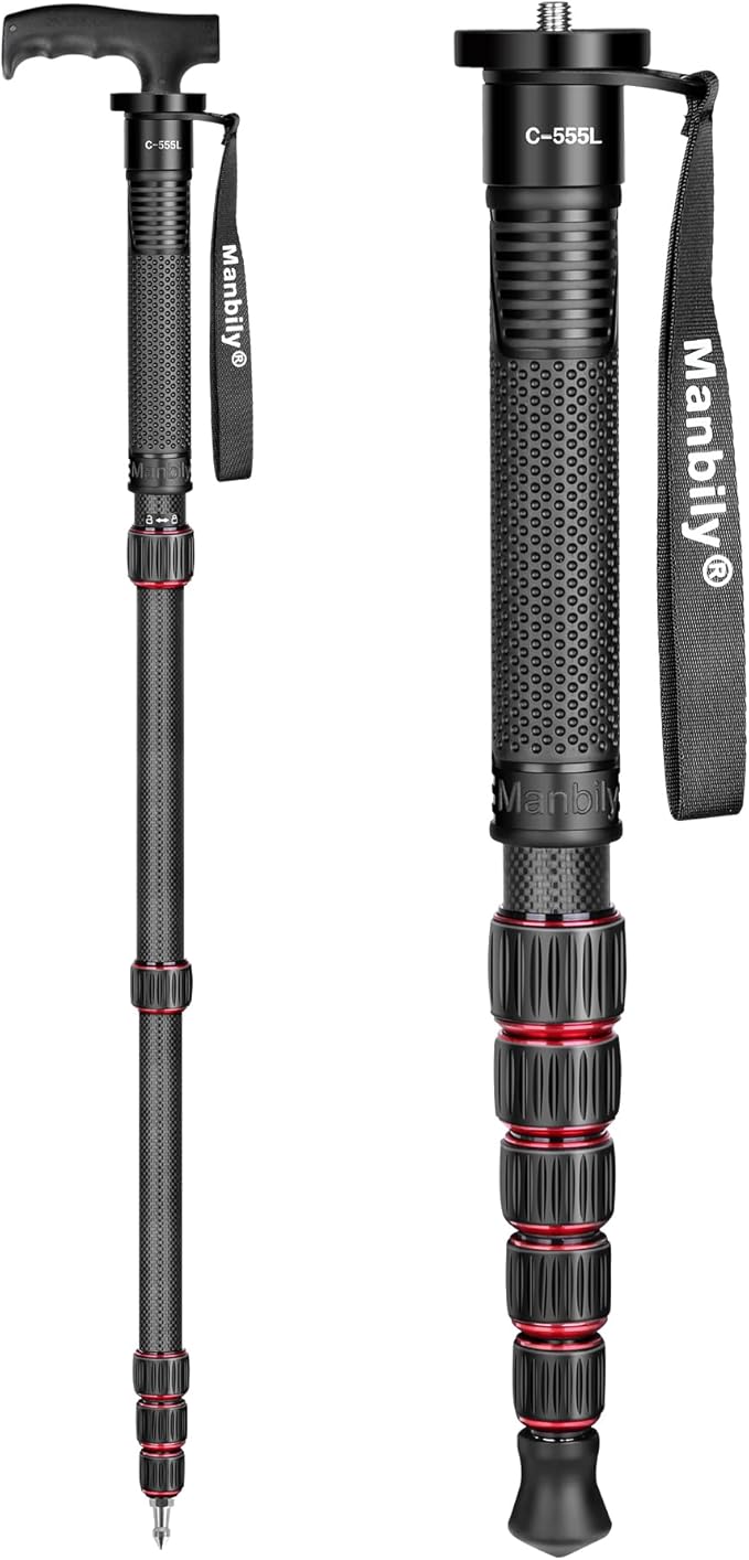 Manbily Carbon Fiber Camera Monopod, Portable Compact Lightweight Travel Monopod by Manbily