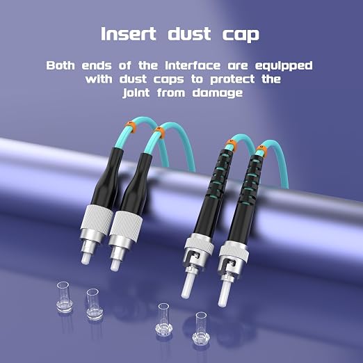 OM3 FC/UPC to ST/UPC Fiber Patch Cable 100Meters 328ft 10BG Multimode Duplex - Image 5