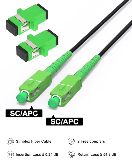 90M/295ft SC/APC Fiber Optic Internet Cable Extension, SC/APC to SC/APC Armored - Image 4
