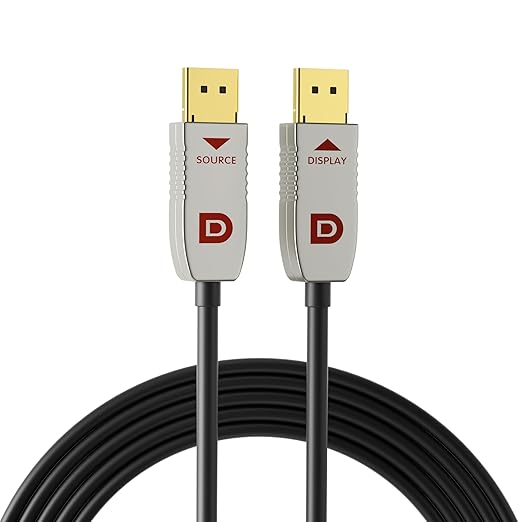 RUIPRO DisplayPort Cable 1.4, 8K Fiber Optic DP Cable 15ft, Supports 32.4Gbps by RUIPRO-ProfessionalQualityVideoandAudioYouCanSeeandHear