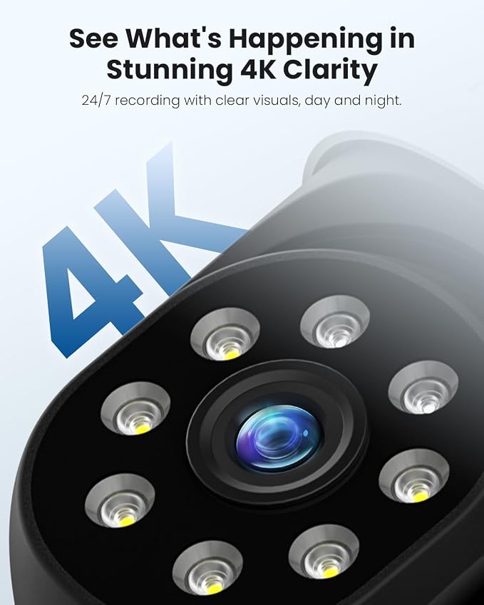 Hiseeu 4K Security Cameras Wireless Outdoor, 8MP 4-Cam Kit, 5G & 2.4G WiFi - Image 2