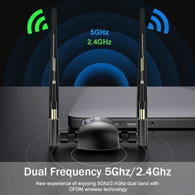 WiFi Adapter for Desktop PC：USB 3.0 AX1800 WiFi 6 Dongle 5Ghz/2.4Ghz Dual Band - Image 7