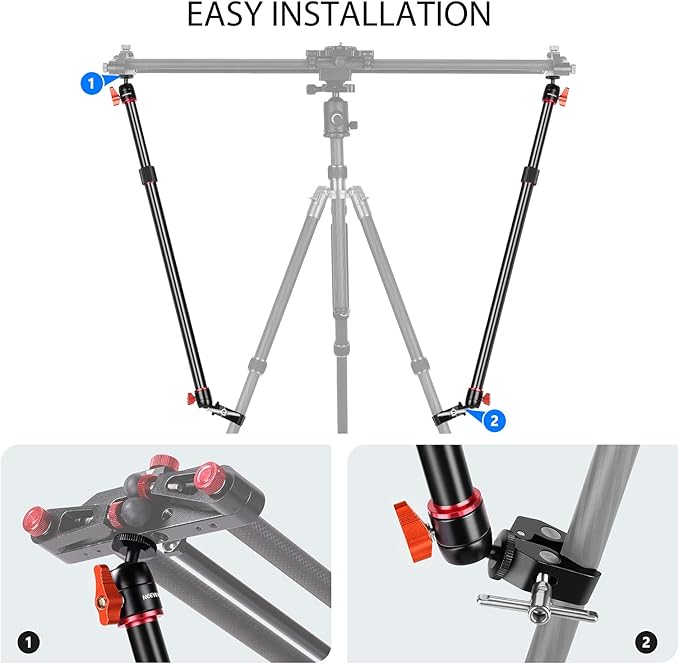 Neewer Camera Slider Support Arm Stabilizer, Extendable Poles - Image 3