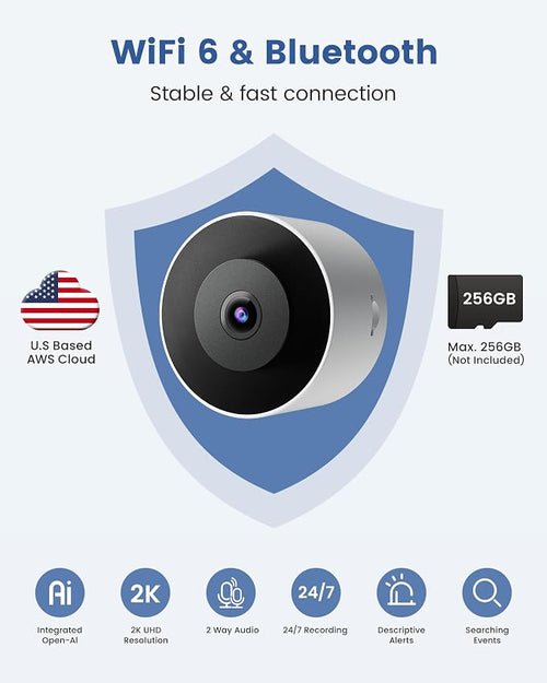 3MP 2K Window Camera, 2.4GHz WiFi 6 Window Security Camera, Smart AI Detection - Image 2
