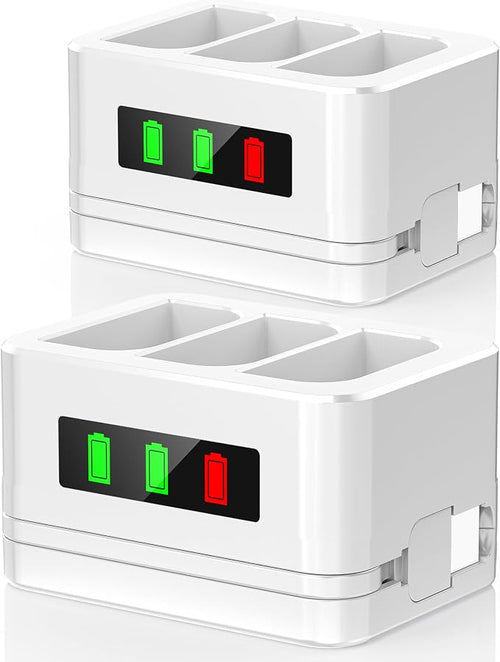 2 Pack 3-Slot Ring Battery Charging Station/Battery Charger, by Inspirationlightsupyourlife