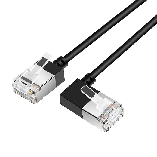 Ultra Thin Cat 6A Ethernet Cable 90° Degree Right Angled 15 Feet 2Pack - Image 3