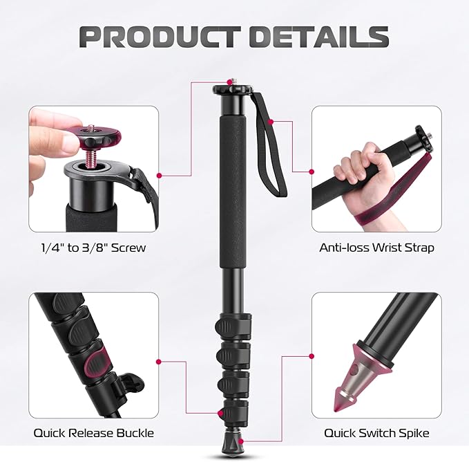 ULANZI TB12 61-Inch Camera Monopod - Image 6