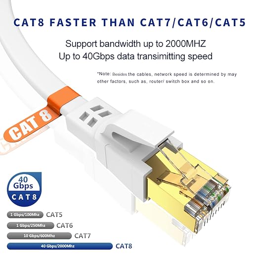 Cat8 Ethernet Cable 100FT, High Speed Outdoor and Indoor Available Cat8 Network - Image 2