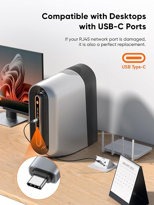CableCreation USB C to Ethernet Cable 3.3FT, USB C to RJ45 Internet LAN Network - Image 6