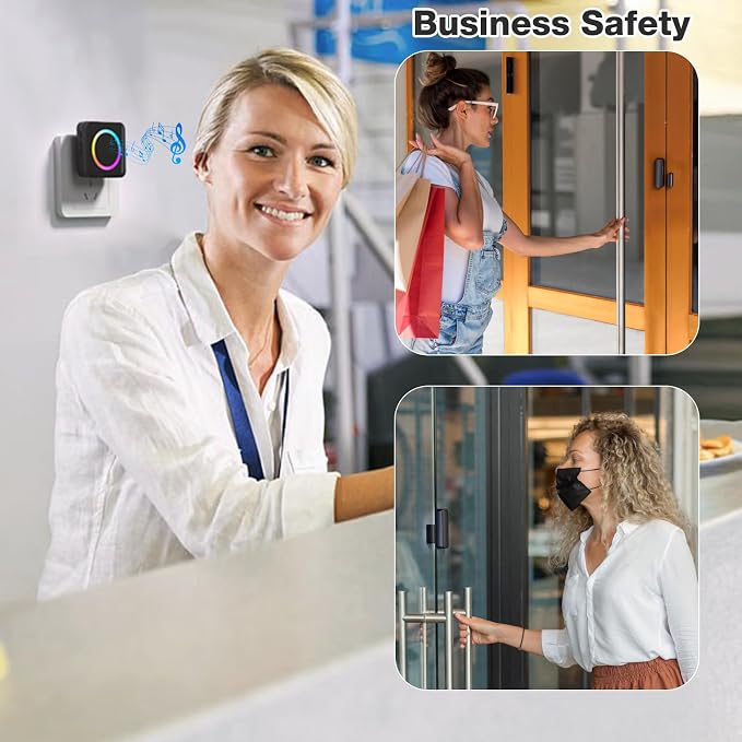 Door Chime, Satisure Wireless Door Sensor Chime When Door Opens, Door Alarms - Image 5