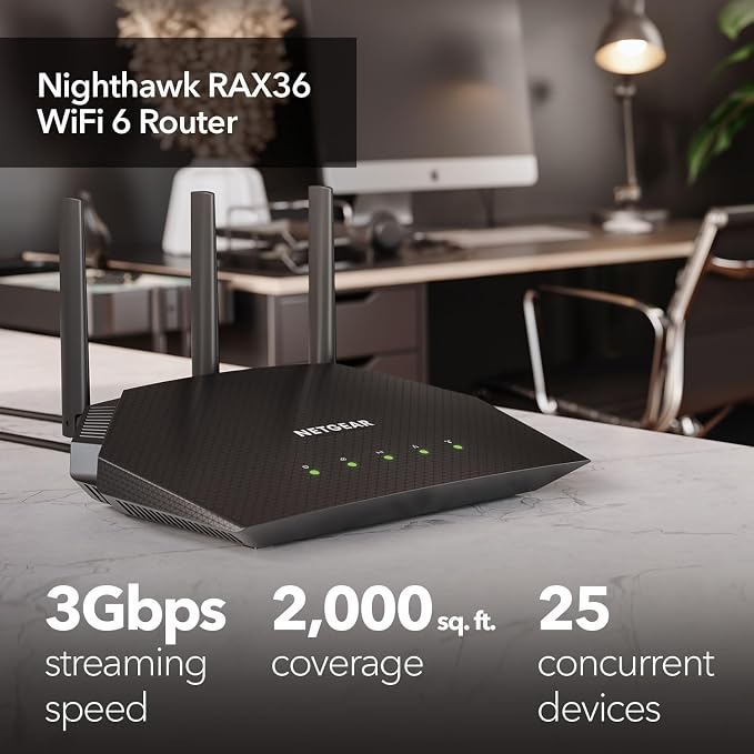 NETGEAR Nighthawk WiFi 6 Router – Router Only, AX3000 3 Gbps Wireless Speed – - Image 2