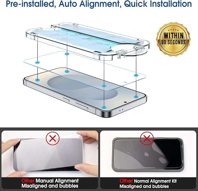 amFilm Auto-alignment OneTouch for Samsung Galaxy S25+ Plus 6.7'' Screen - Image 3