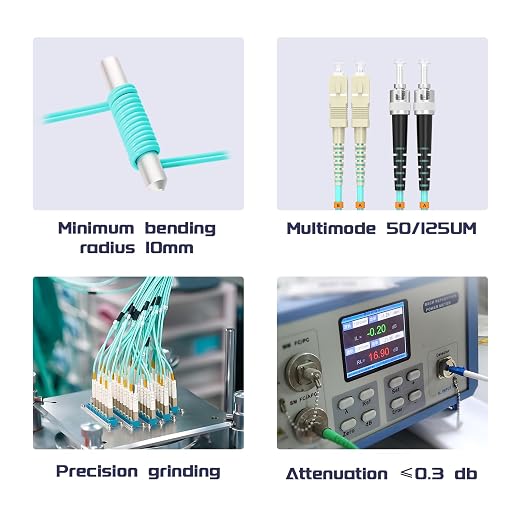 Fiber Patch Cable OM3 SC/UPC to ST/UPC 164ft/50meters, 10Gb/Gigabit MultiMode - Image 5