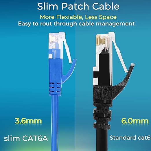 Rapink Cat6a 2ft Ethernet Patch Cables, 10G Support, Cat6a Ethernet Cable - Image 4