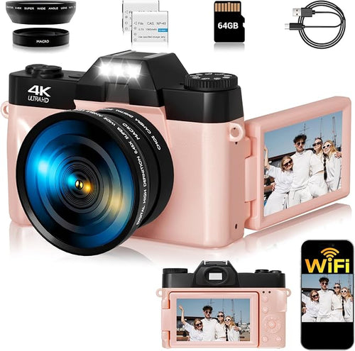4K Digital Camera for Photography, 75MP WiFi Vlogging Camera for YouTube by SMARTKLIK