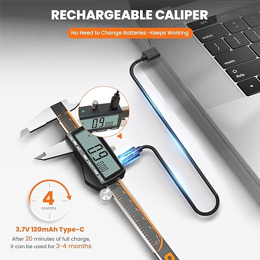HARDELL Digital Caliper, Rechargeable Calipers - Image 5