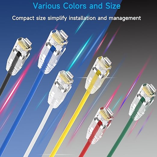 Cat6a Slim Ethernet Patch Cable 1.5 ft, Cat6a Patch Cable - Image 7