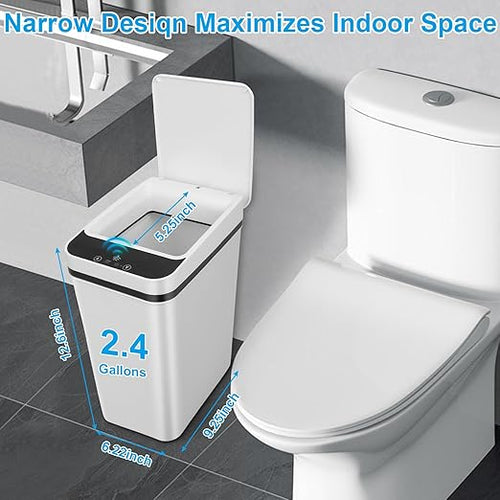 2 Pack Bathroom Trash can, Smart Touchless Trash Can, Automatic Motion Sensor - Image 2