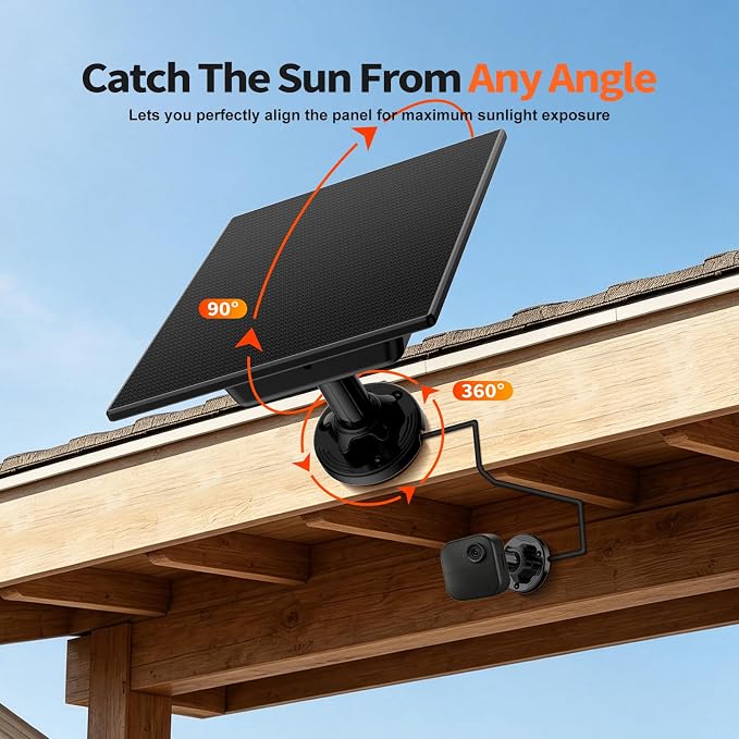 Solar Panel for Blink Camera, Solar Power + Built-in 4000mAh Battery: Dual - Image 8