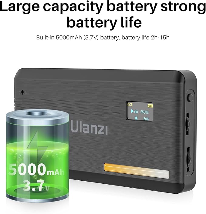 ULANZI VL200 Bi-Color LED Video Light, On-Camera Video Light, Type-C - Image 3