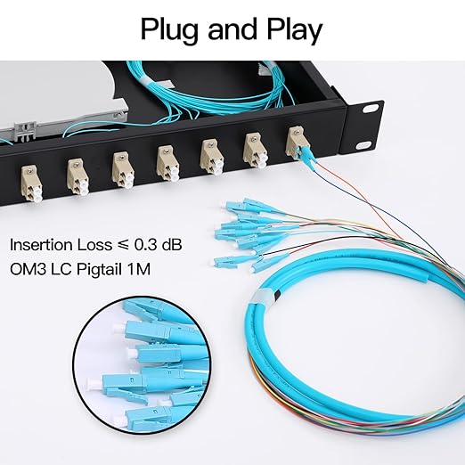 LC-OM3 12 Duplex 24 Port Fiber Enclosure Rack Mount Fiber Box MultiMode LC-UPC - Image 5
