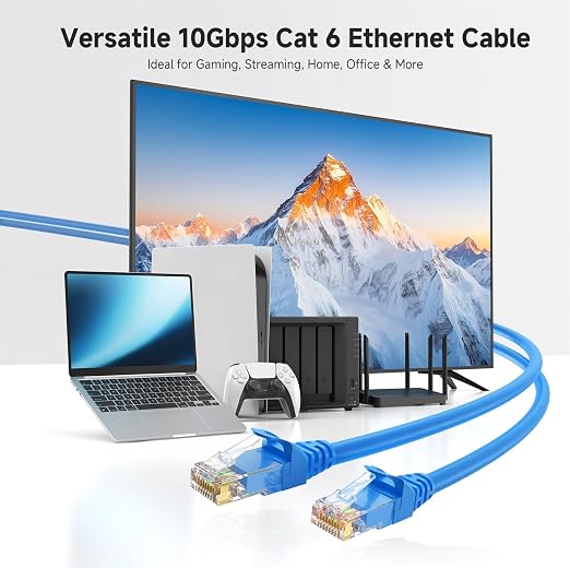 Cable Matters 10Gbps 5-Pack Snagless Cat 6 Ethernet Cable - 14ft - Image 2