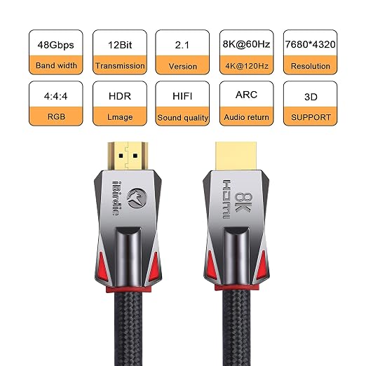 iBirdie 8K Fiber Optic HDMI Cable 75 Feet 23 Meter, Active Unidirectional Cord - Image 4