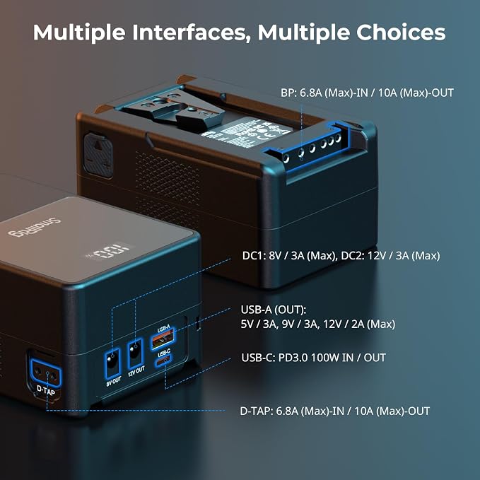 SMALLRIG V Mount Battery VB99, 99Wh / 6800mAh V Lock Battery - Image 3