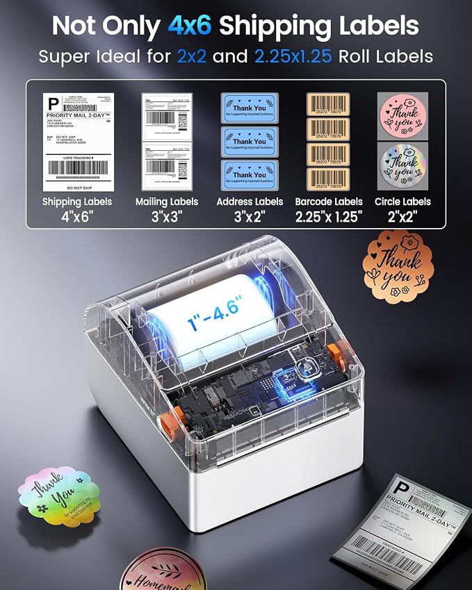 ASprink Bluetooth Shipping Label Printer 4x6 Thermal Label Printer - Image 7
