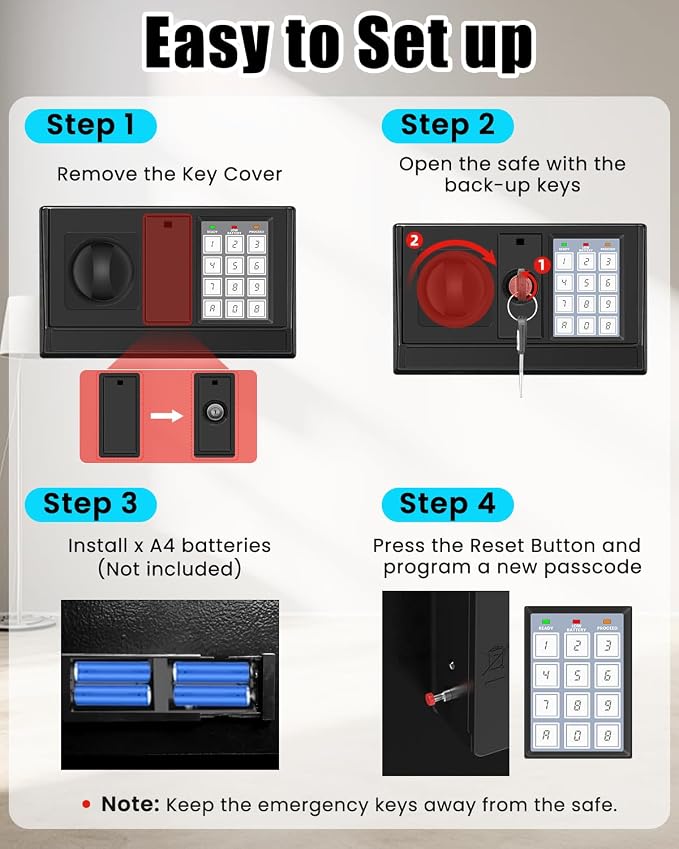 Tall Safe Box, Home Safe with Fireproof Waterproof Bag, 6.2 Cuft Anti-Theft - Image 8