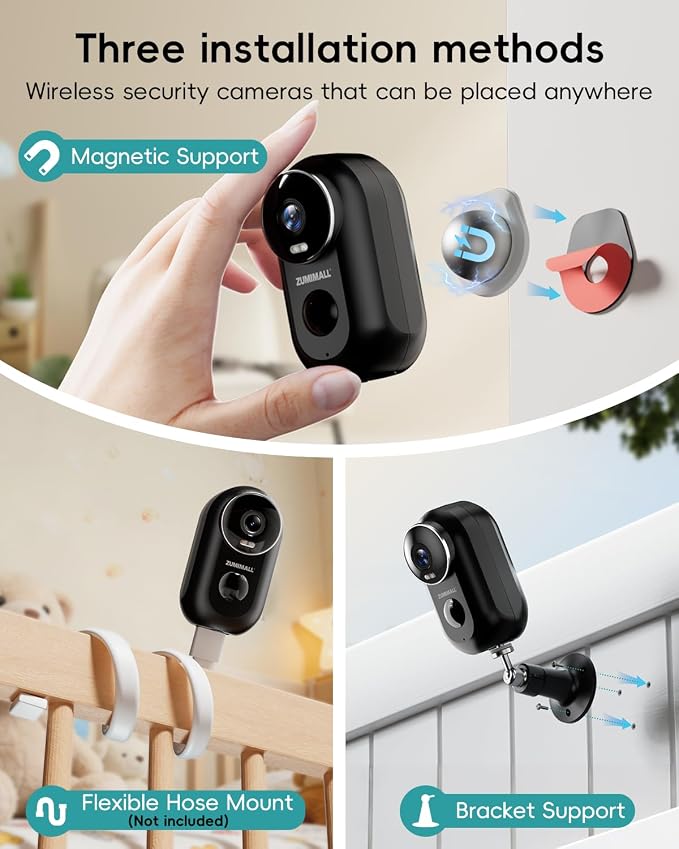 ZUMIMALL Security Cameras Wireless Outdoor, 4 Packs, 2K Cameras - Image 2
