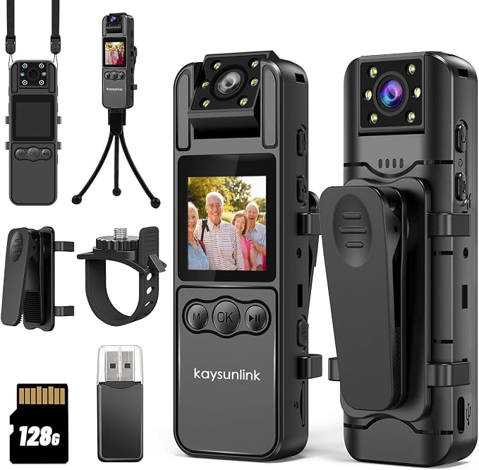 kaysunlink Body Camera with Audio and Video Recording 1080P FHD Mini Police by Kaysunlink