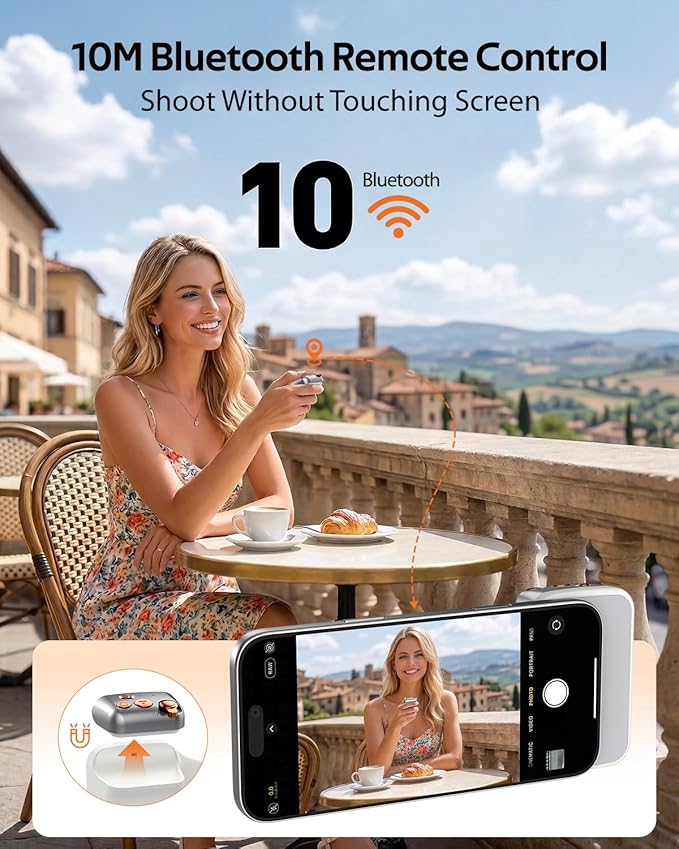 Magnetic Phone Camera Grip, Phone Selfie Grip + Selfie Light - Image 3
