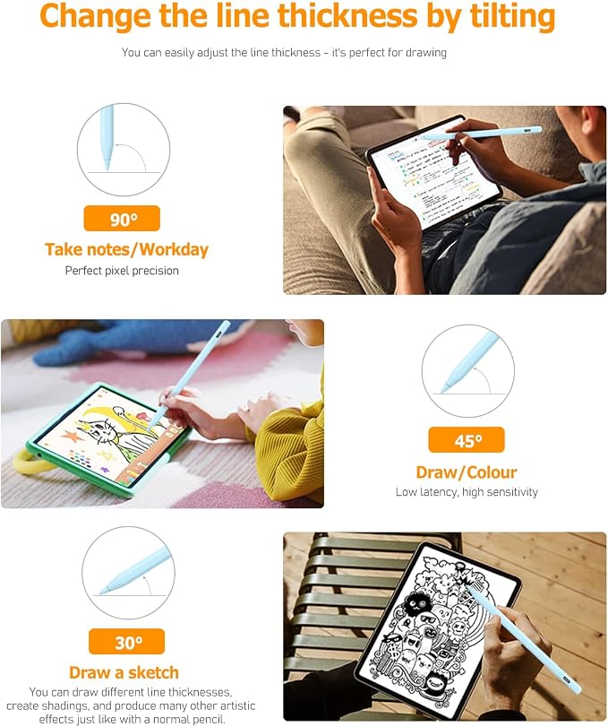 Blue Pen for iPad – Fast Charging, Palm Rejection and Tilt Sensitivity - Image 5