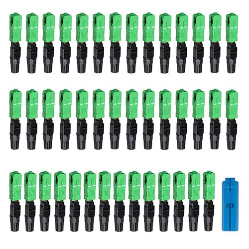40 pcs SC-APC Fiber Optic Quick Assembly Connector Fiber Optic Fast Connectors by FiberOpticalAccessories