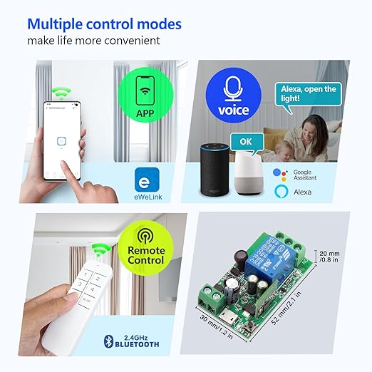 DieseRC 1 Channel WiFi Smart Switch, DC 5V 12V 24V 36V Passive Output Relay - Image 2
