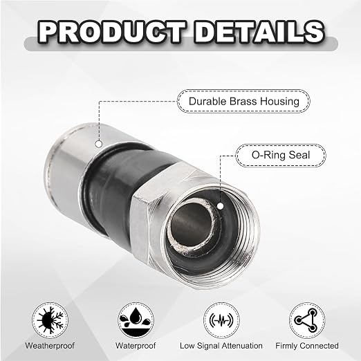 MECCANIXITY 10 Pcs F Type Coaxial Cable Compression Connectors, 75 Ohm Copper - Image 4